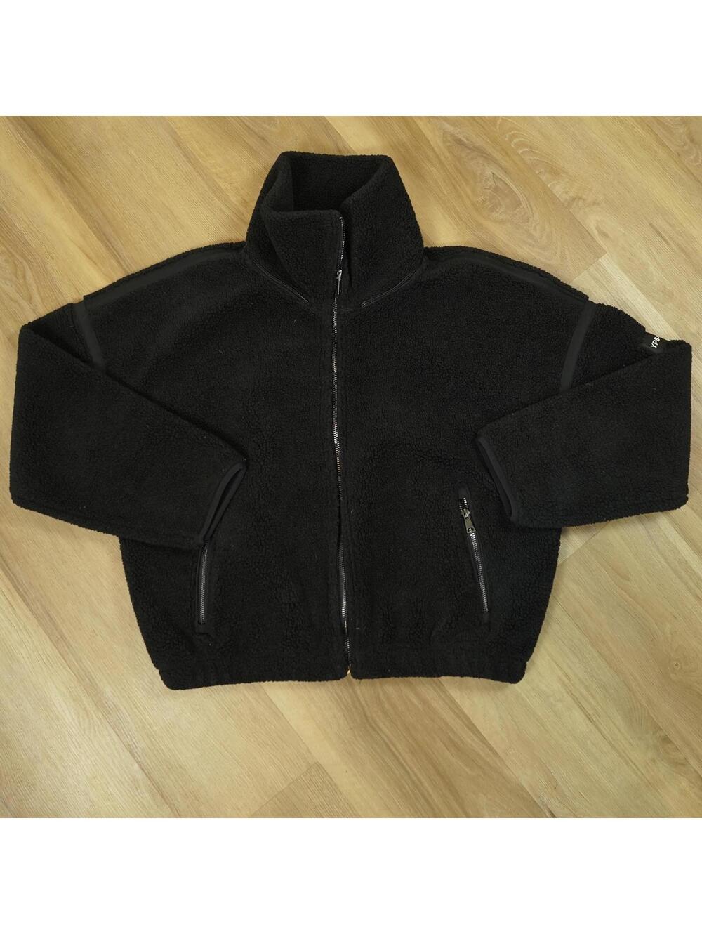 YPB by Abercrombie Blk Fleece Sherpa Zip-Up Jacket - No hood Athleisure, comfort